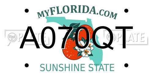 A070QT Florida License Plate