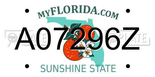 A07296Z Florida License Plate