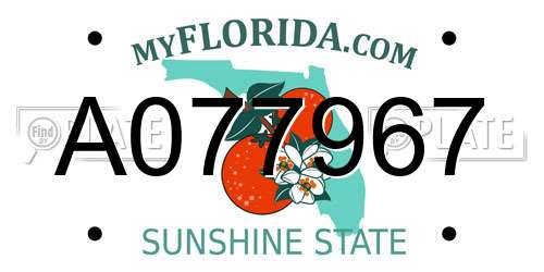 A077967 Florida License Plate