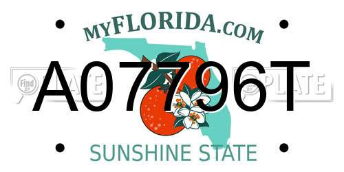 A07796T Florida License Plate