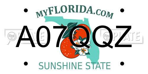 A07QQZ Florida License Plate