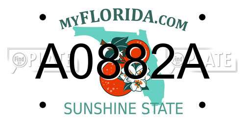 A0882A Florida License Plate