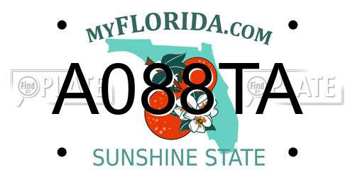 A088TA Florida License Plate