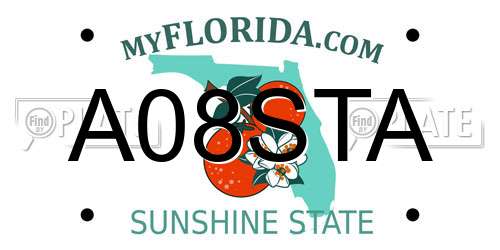 A08STA Florida License Plate