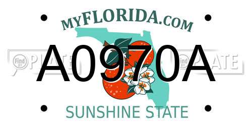 A0970A Florida License Plate