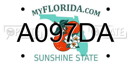 A097DA Florida License Plate