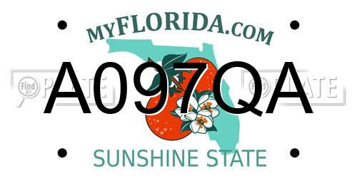 A097QA Florida License Plate