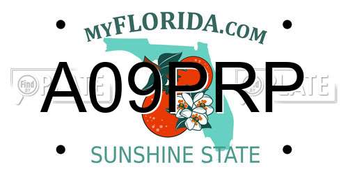 A09PRP Florida License Plate