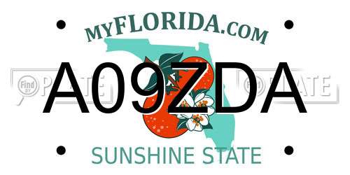 A09ZDA Florida License Plate