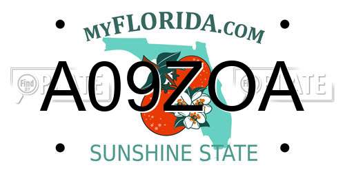 A09ZOA Florida License Plate