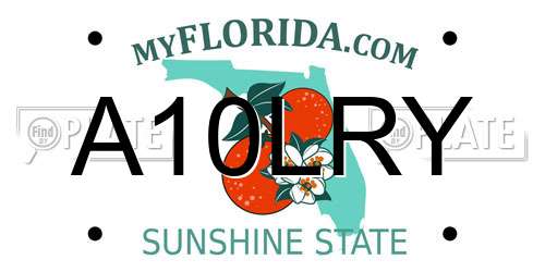 A10LRY Florida License Plate