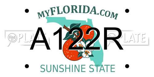 A122R Florida License Plate