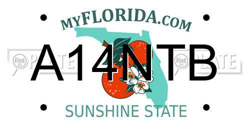 A14NTB Florida License Plate