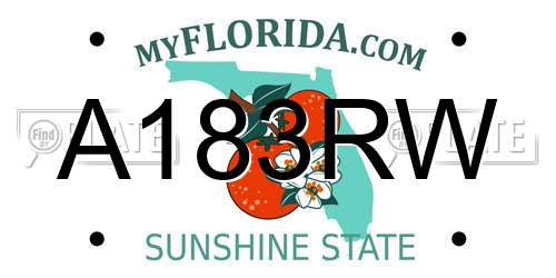 A183RW Florida License Plate