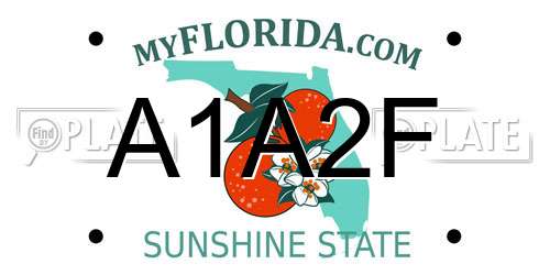 A1A2F Florida License Plate