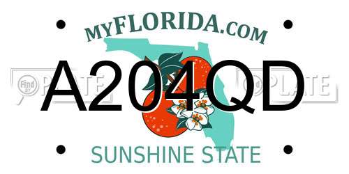 A204QD Florida License Plate