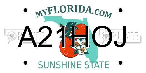A21HOJ Florida License Plate