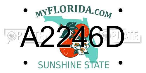 A2246D Florida License Plate