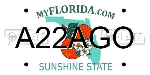 A22AGO Florida License Plate