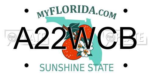 A22WCB Florida License Plate