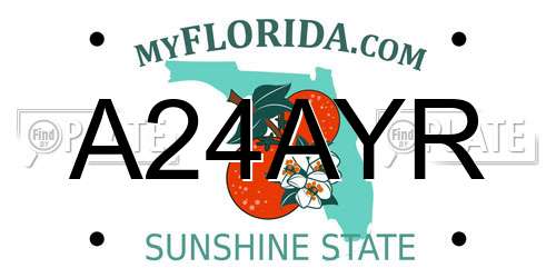 A24AYR Florida License Plate