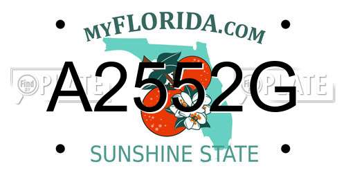 A2552G Florida License Plate