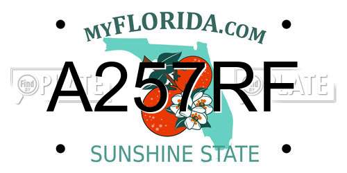 A257RF Florida License Plate