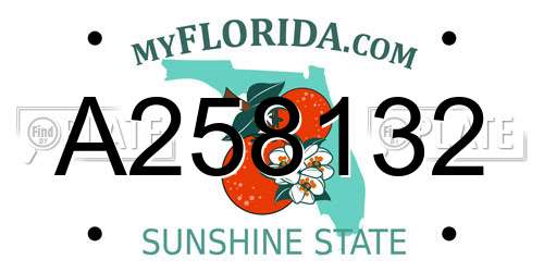 A258132 Florida License Plate