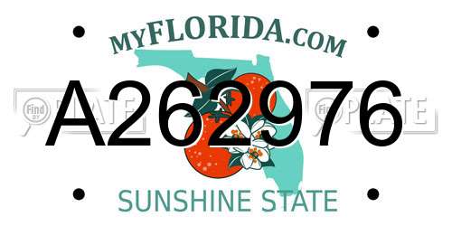 A262976 Florida License Plate