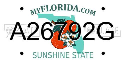 A26792G Florida License Plate