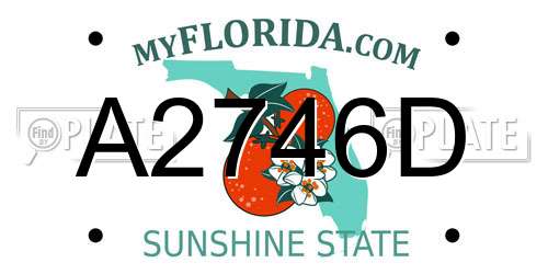 A2746D Florida License Plate