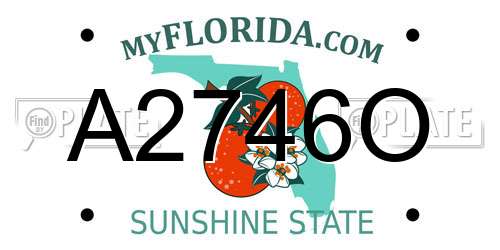 A2746O Florida License Plate