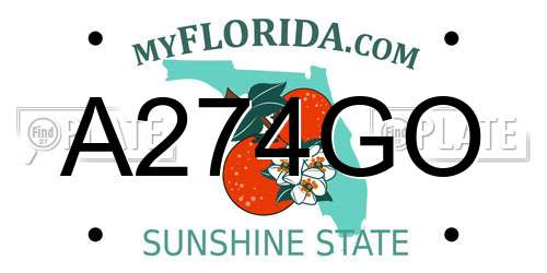 A274GO Florida License Plate