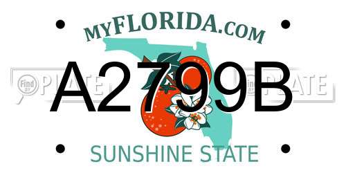 A2799B Florida License Plate