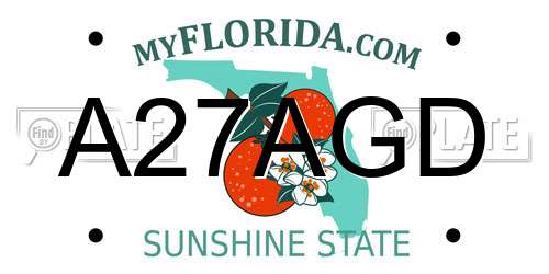 A27AGD Florida License Plate