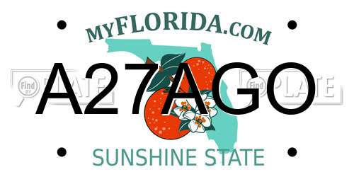A27AGO Florida License Plate
