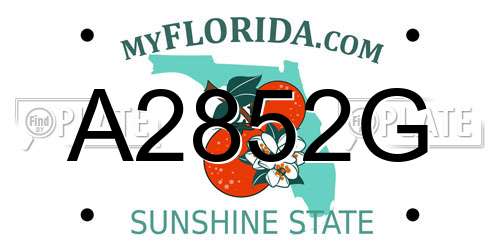 A2852G Florida License Plate