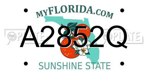 A2852Q Florida License Plate