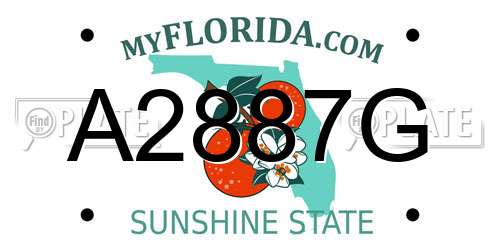 A2887G Florida License Plate