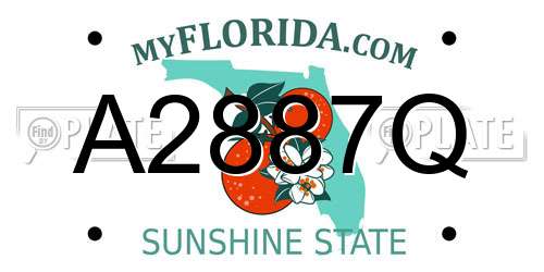 A2887Q Florida License Plate
