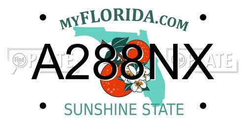 A288NX Florida License Plate