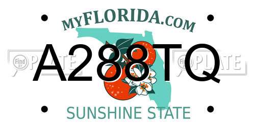 A288TQ Florida License Plate