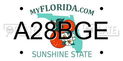 A28BGE Florida License Plate