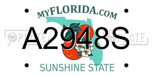 A2948S Florida License Plate
