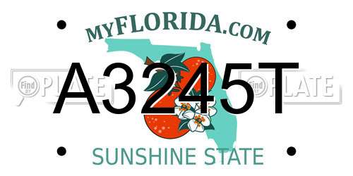 A3245T Florida License Plate