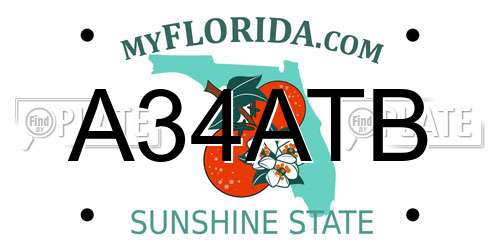 A34ATB Florida License Plate