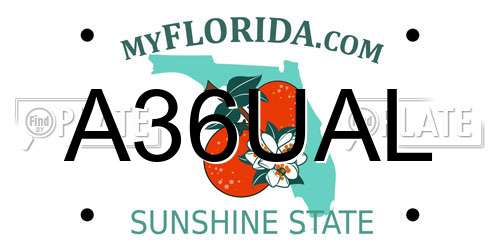 A36UAL Florida License Plate