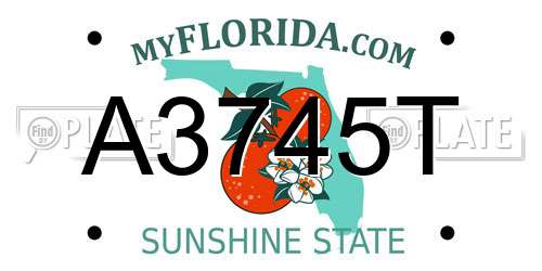 A3745T Florida License Plate