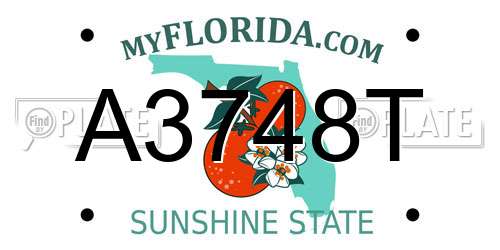 A3748T Florida License Plate