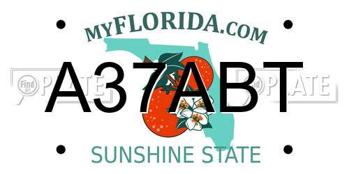 A37ABT Florida License Plate